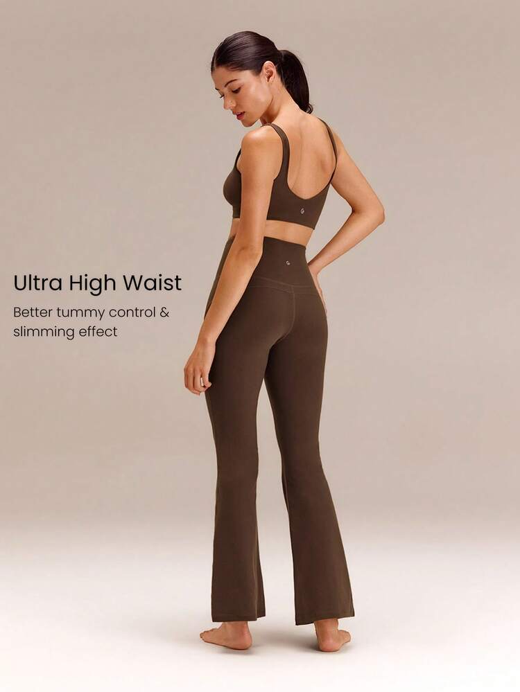 31" FeatherFit™ Ultra-High-Waisted Curved Seam Flared Leggings Pants Low Impact Yoga Pilates Daily Spring Summer