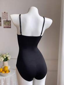 Comfortcana Women's Black Tummy Control Shapewear Bodysuit Slimming Backless Briefs - Black - View 8