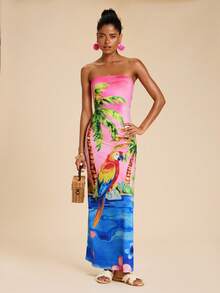 Travachic Fitted Floral Print Dress - Multicolor - View 4