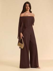 SHEIN BAE Women's Brown Shawl Jumpsuit - Brown - View 3