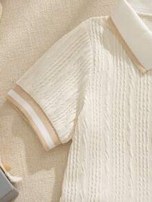 Souflis Souflis 2 pièces/Set Chemise à manches courtes style français et short kaki pour bébé/tout-petit garçon, convient pour le printemps/été, les vacances, l'école et d'autres occasions - Nude - Voir 8