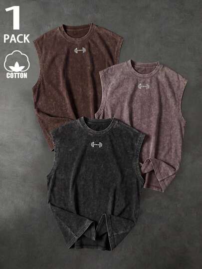 Sport MetroGents Men's Crew Neck Sleeveless Vintage Casual Summer Versatile Sports Tank Top