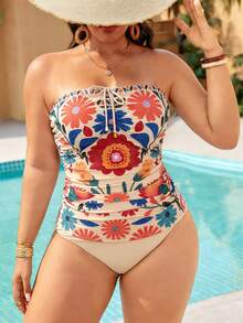 Swim Lushoire 大码女式极简日常夏季泳装吊带背心 - 彩色 - 查看 6