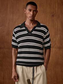 AKNOTIC Áo len nam - Đen và trắng - Xem 3