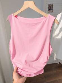 Comfortcana Casual Minimalist Pink Tank Top, Suitable For Summer,Summer Top - Pink - View 4