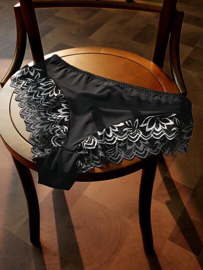 Divavoom 1 pièce Culotte tanga sexy en dentelle et patchwork grande taille
