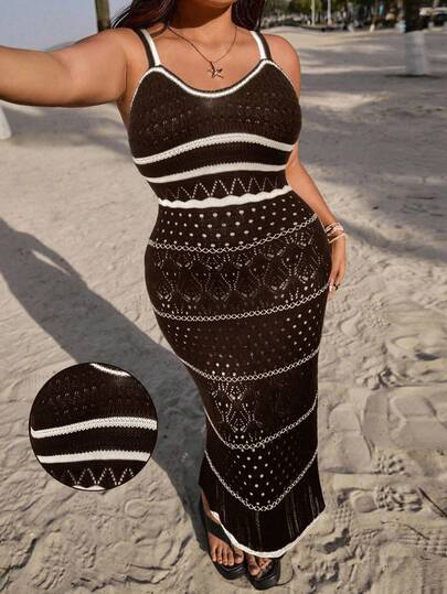 GalTyme Đầm len dài không tay dáng rộng thời trang thường ngày dành cho nữ cỡ lớn