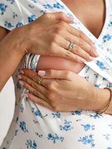 SHEIN 孕妇夏季休闲碎花系带哺乳上衣 - 彩色 - 查看 6