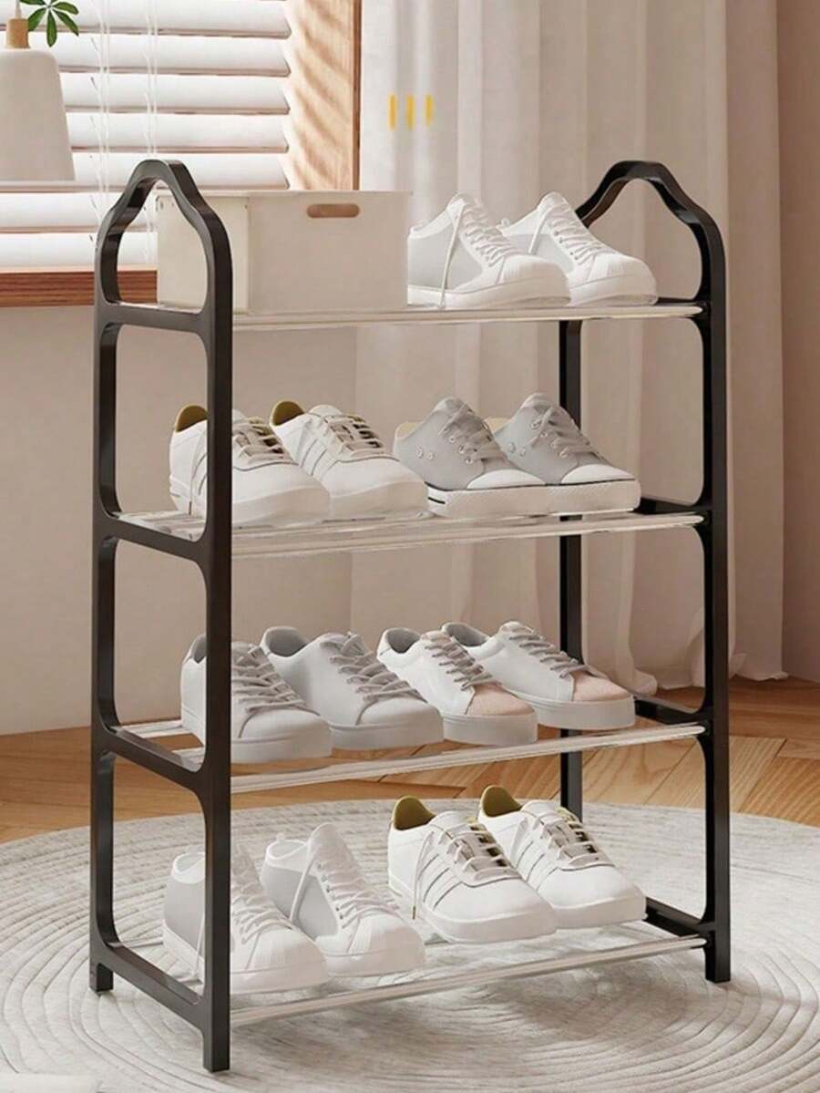 一个四层鞋架储物单元 - 独立式鞋柜,适用于衣橱、前门入口和玄关 - 易于安装且节省空间。 - 彩色 - 查看 1