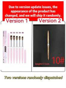 50% Mink Hair Acrylic Nail Brush, High-Quality Mink Hair Nail Brush, Wooden Handle, Gel Extension Nail Brush, Drawing Tool, Size 8/10/12 - Pink - View 6