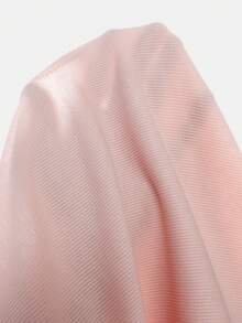 SHEIN Girlism 少女优雅针织拼接无袖纯色连衣裙，饰有蝴蝶结，修身中长款，适合晚宴、褶裥、编织、不对称下摆，派对家庭聚会，粉色 - 粉色 - 查看 6