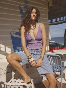 Aralina Women's Casual Sleeveless Cropped Tank Top - Purple - View 10