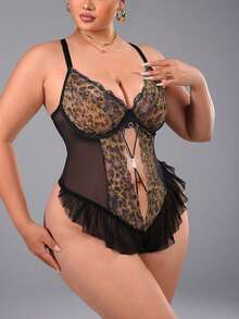 SpicyHot Đồ lót ren ghép mảnh cỡ lớn - màu đen - Xem 6