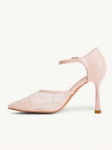 CUCCOO CHICEST 女士秋季新款后背网眼细高跟尖头刺绣鞋 - 粉色 - 查看 11