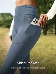 In My Nature Women's Casual Sports Outdoor High Waist Leggings - Dusty Blue - View 5