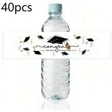 Seasonal Themed Bottle Stickers For Graduation Party, 40 Pieces, 2026 Graduation Party Decorations & Supplies - Multicolor - View 9