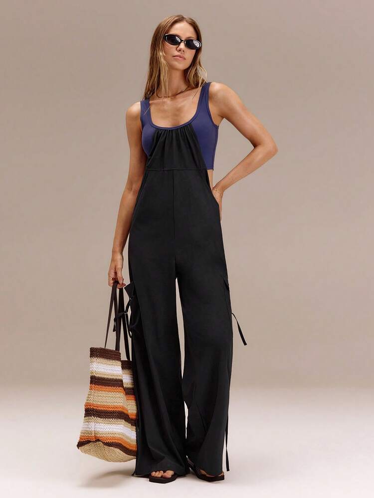 33" VitalSwift On The Glow Colorblock Adjustable One Piece Jumpsuit With Pockets Daily Casual Wear