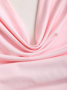 Sweetra Women's New Fashion Versatile Backless Halter Neck Knit Sweater, Waist Fitted Top - Pink - View 4