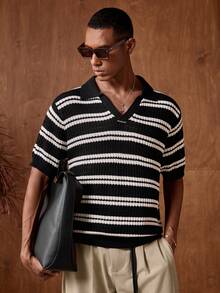 AKNOTIC Áo len nam - Đen và trắng - Xem 2