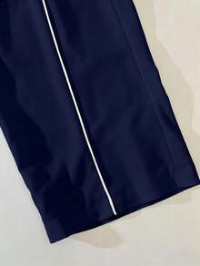 Sport MetroGents Men's Geometric Print Drawstring Waist Pockets Casual Sports Pants - Navy Blue - View 4