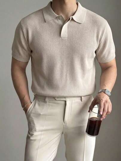 DAZY Áo len dệt kim màu mơ trơn nửa khóa kéo mùa hè cho nam