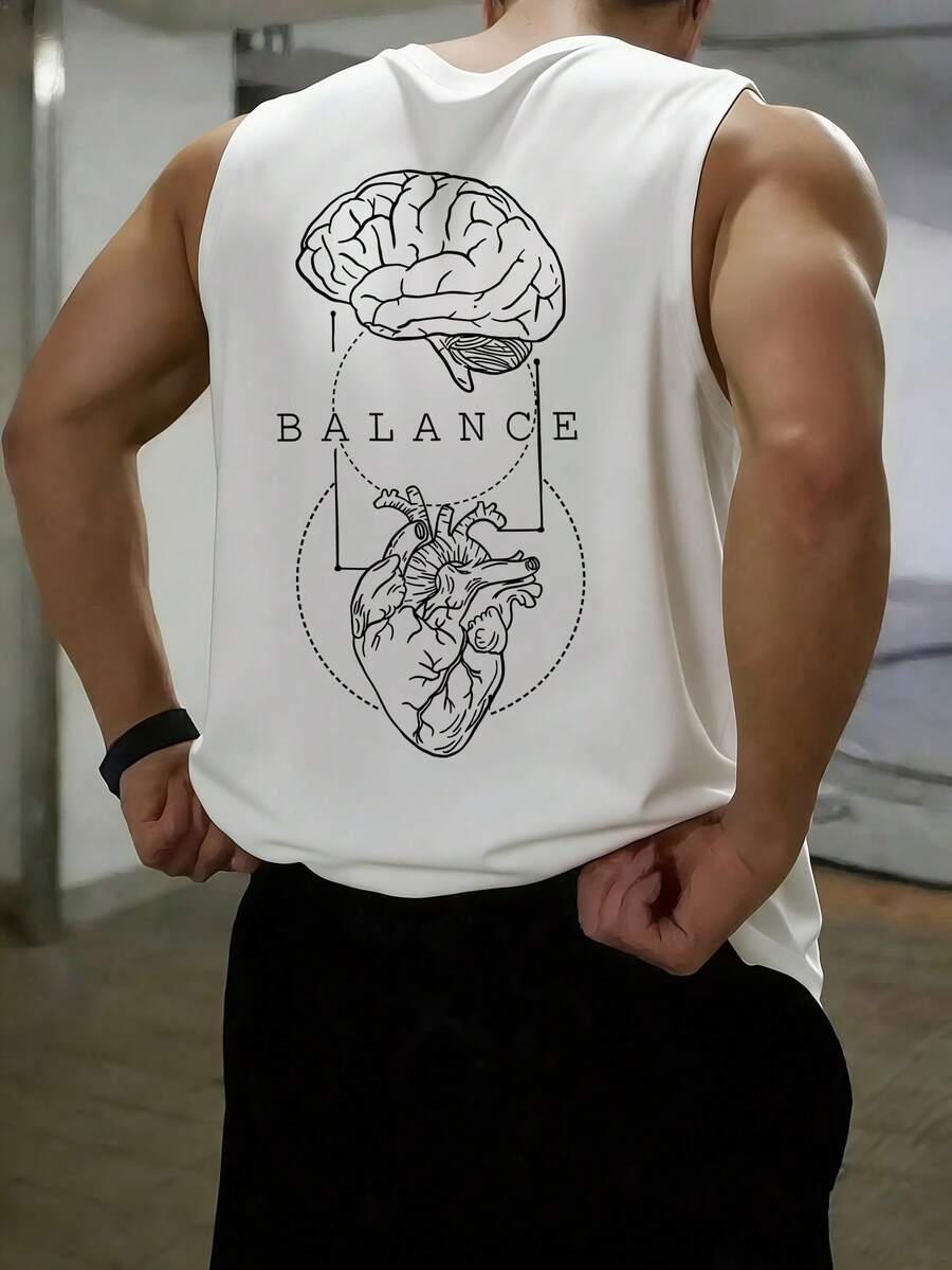 Manfinity Dauomo Men's Sleeveless Casual Printed Loose Tank Top, Suitable For Summer Daily Wear - Multicolor - View 1