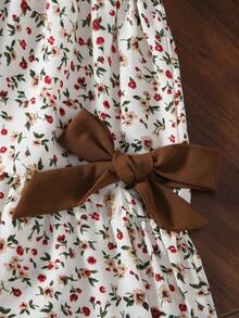 Emery Rose Kids Emery Rose Kids 女童连衣裙，碎花圆领泡泡袖修身休闲A字裙，秋冬新款，适合女童、母女和姐妹穿着。返校季 - 彩色 - 查看 5