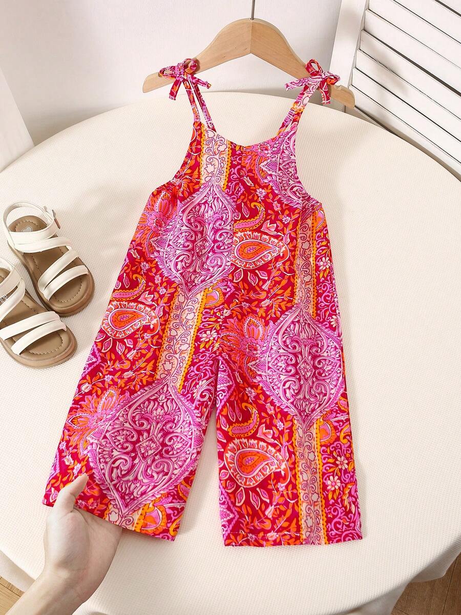 Baby Girl All-Over Print Casual Vacation Romper - Multicolor - View 1