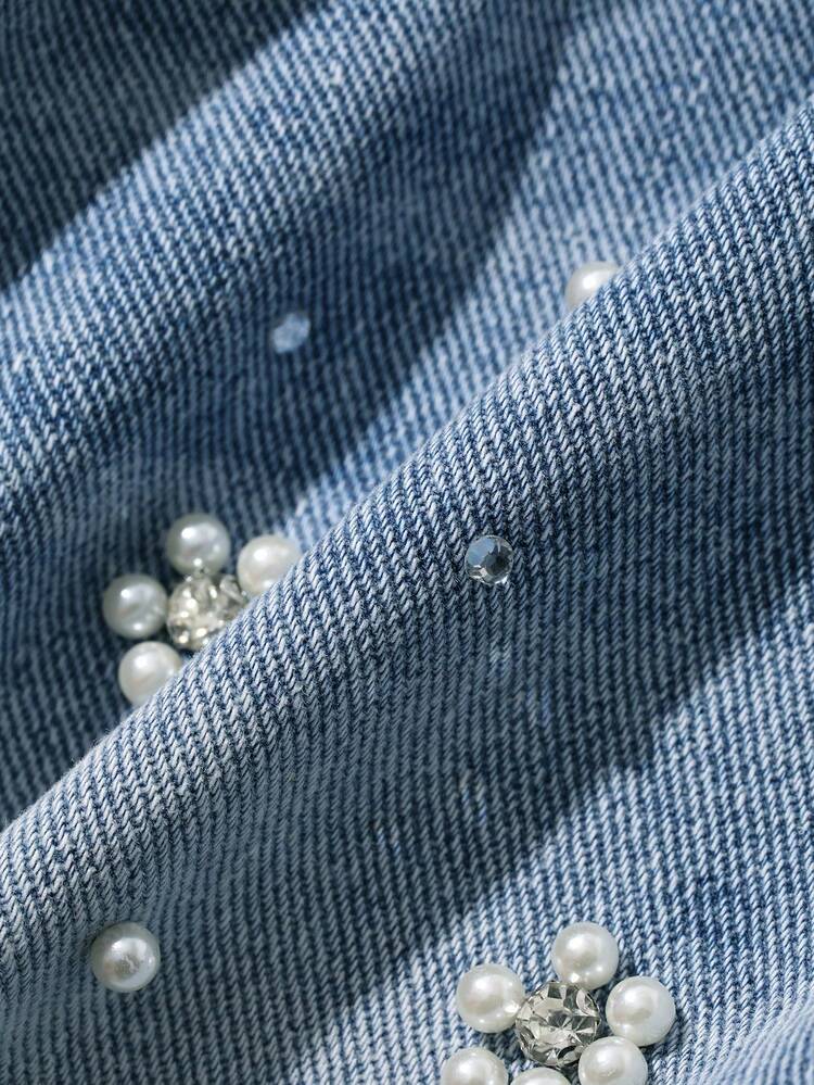 Women's Summer Studded Rhinestone Casual Sexy Denim Shorts