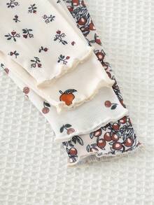 Cozy Pixies Bộ 4 quần short cho bé gái in họa tiết hoa, chất liệu mềm mại, cạp chun. - Màu be - Xem 4