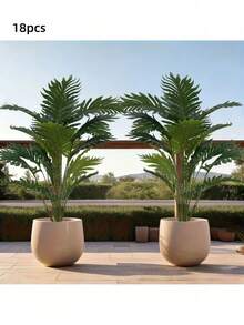 1 Pc. 12-Stem/18-Stem/24-Stem Large Artificial Tropical Palm Tree, 69 Cm, Realistic Palm Leaves, Monstera, Indoor/Outdoor Home, Kitchen, And Office Decorative Plant - Multicolor - View 7