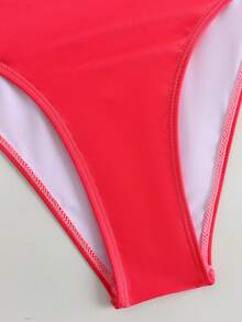 Swim Lushoire Bộ 2 áo tắm liền thân kiểu ombre, phong cách nghỉ dưỡng châu Âu và Mỹ với họa tiết kim loại lấy cảm hứng từ đại dương. - Hồng - Xem 5