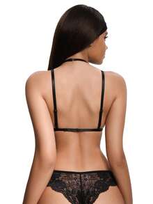 AltBold Gothic Style Lace Patchwork Adjustable Bra For Women - Black - View 2