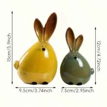 2 chiếc, Đồ thủ công hình thỏ bằng nhựa thời trang, Thỏ vàng xanh nắm tay nhau, Thiết kế tinh tế, Kiểu dáng độc đáo, Không khí thư giãn, Quà tặng sinh nhật và kỷ niệm. - Thỏ xanh vàng - Xem 11