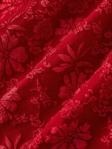 SHEIN MOD 大码女式红色复古提花宫廷风连衣裙 - 紅色 - 查看 5