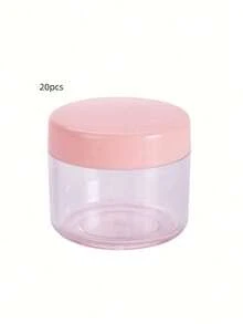 20pcs 5g Pink Transparent Cosmetic Sample Jars, Plastic Containers For Creams, Lotions, Lipstick, Eyeshadow, Nail Powder & Jewelry. Exquisite, Portable, Reusable Travel Accessories. - Pink - View 7
