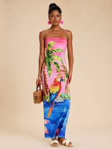 Travachic Fitted Floral Print Dress - Multicolor - View 3