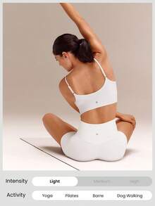 Featherfit™ Heart-Shaped U Back Adjustable To The Studio Sports Bra Low Impact Yoga Pilates Studio Spring Summer - White - View 7