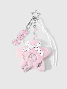 ROMWE Kawaii 1 Colgante DIY para bolso con oso de auriculares creativo y dulce, multicolor, con purpurina fina, lentejuelas, nota, cordones ajustables, lazo de lunares, alas, estrellas y diseño brillante de pastel de pescado - Multicolor-5 - Ver 21
