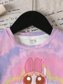 THE POWERPUFF GIRLS X SHEIN Young Girls Allover Print T-Shirt - White - View 3