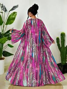 Maweii 2025 New Plus Size Women's Leopard Print Long Lightweight Elegant Jacket, Spring/Summer Outerwear Fall - Multicolor - View 2