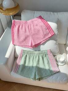 Comfortcana 2条装女士夏季撞色抽绳短裤，适合日常通勤、约会、派对、秋冬夏三季、圣诞节、新年、感恩节、婚礼、海滩、毕业典礼、时尚、优雅、休闲、外出、约会、预订、通勤、闪亮、情人节、优雅、度假、休闲、Y2K、外出、毕业典礼 - 彩色 - 查看 3