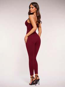 Radiana Bộ jumpsuit ren gợi cảm, thanh lịch dành cho nữ, thích hợp cho các buổi hẹn hò, tụ họp, tiệc tùng, câu lạc bộ và những buổi đi chơi hàng ngày. - Màu Đỏ Sâu - Xem 3
