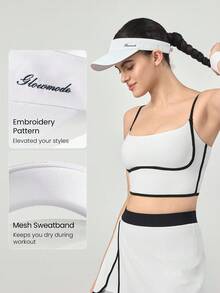 GLOWMODE Tennis Break A Sweat-Wicking Adjustable Sweatband With Embroidered Logo Performance Visor Hat - White - View 4