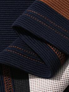 FRIFUL 女士黑白条纹宽松Polo领短袖T恤，休闲夏季印花T恤 - 棕色 - 查看 6