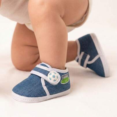 Zapatos de lona para bebe niño niña unisex con tipo piel sintética para bebés y niñas, con cintas suela suave, antideslizantes, para recién nacidos suela suave confort casual uso fácil futbol negro azul rojo blanco