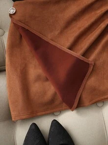 SHEIN PETITE Bộ đồ nữ kiểu Pháp thanh lịch, áo thun dài tay cổ tròn màu trơn phối chân váy xếp ly dài đến đầu gối, khóa trang trí, bộ áo thun và chân váy nữ thanh lịch, bộ áo thun và chân váy mùa hè, trang phục đi biển, áo thun và chân váy đi biển, áo thun và chân váy dạo phố thường ngày, trang phục nghỉ lễ cho nữ, áo thun và chân váy nghỉ lễ, áo thun và chân váy thường ngày cho nữ, bộ đồ 2 mảnh kiểu ngắn mới cho nữ. - màu đen - Xem 4
