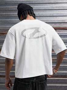 AXEPEAK Men's Casual Rhinestone Embellished Round Neck Short Sleeve T-Shirt, Summer - White - View 6