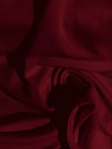 GlowEve 女士露肩系带纯色T恤 - 酒紅色 - 查看 3