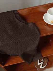 Comfortcana 巧克力棕色加大码女式长袖薄纱衬衫 - 巧克力棕 - 查看 5